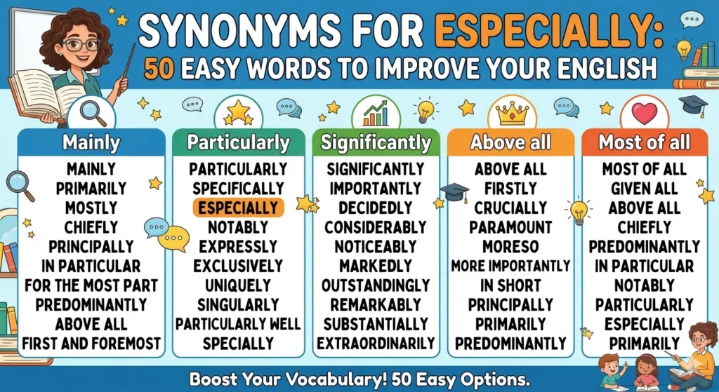 Synonyms for Especially