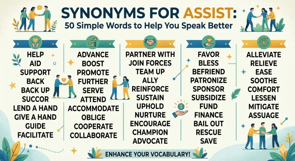 Synonyms for Assist