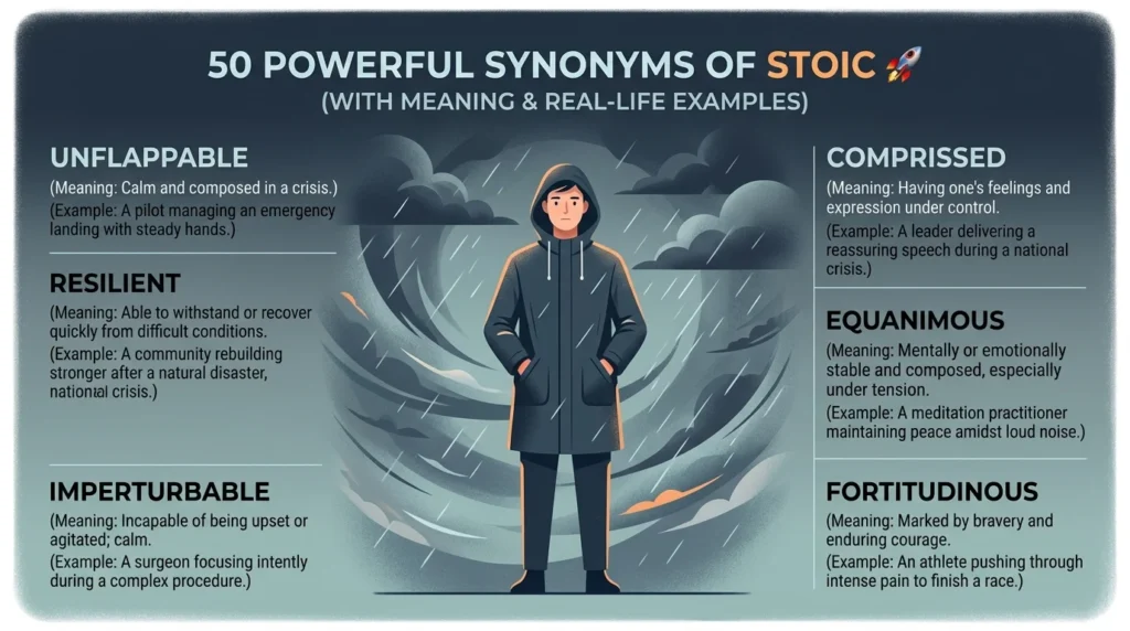 Synonyms of Stoic