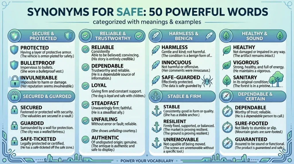 Synonyms for Safe