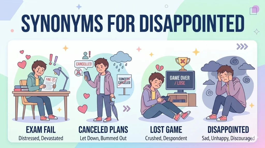 Synonyms for Disappointed