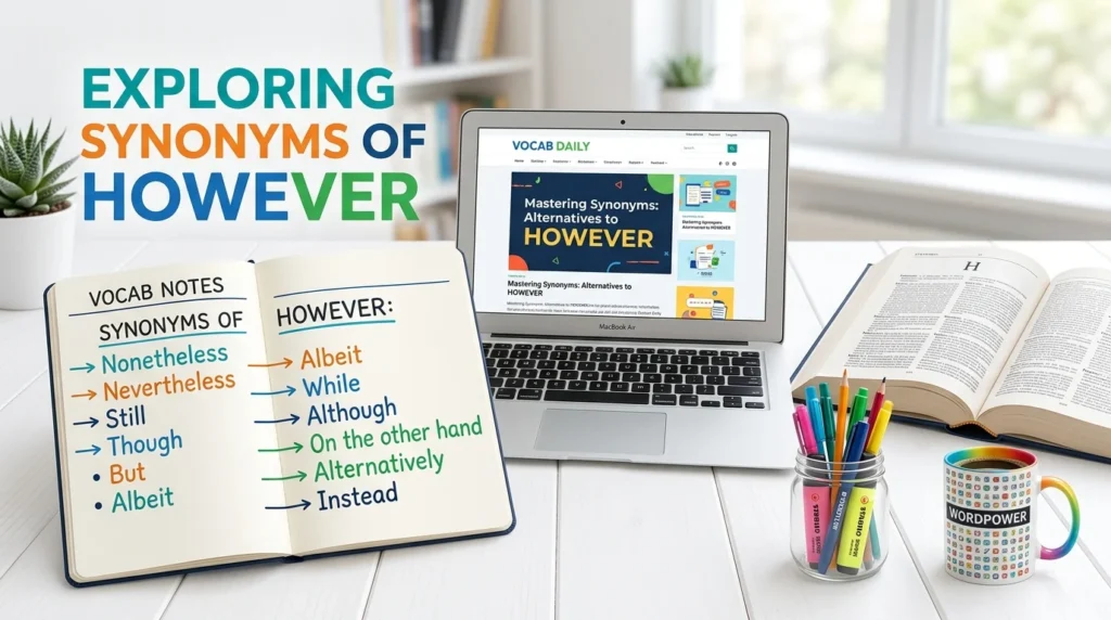 Synonyms of However