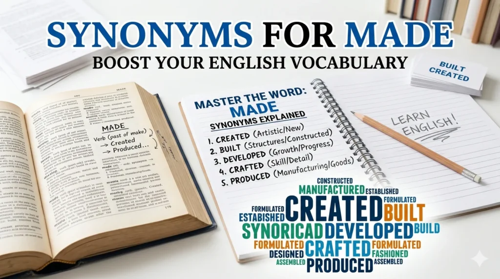Synonyms for Made