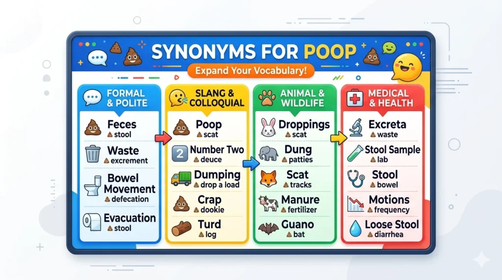 Synonyms for Poop