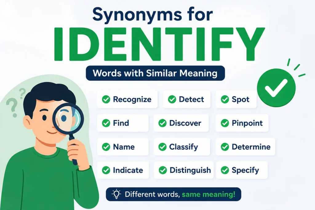 Synonyms for Identify