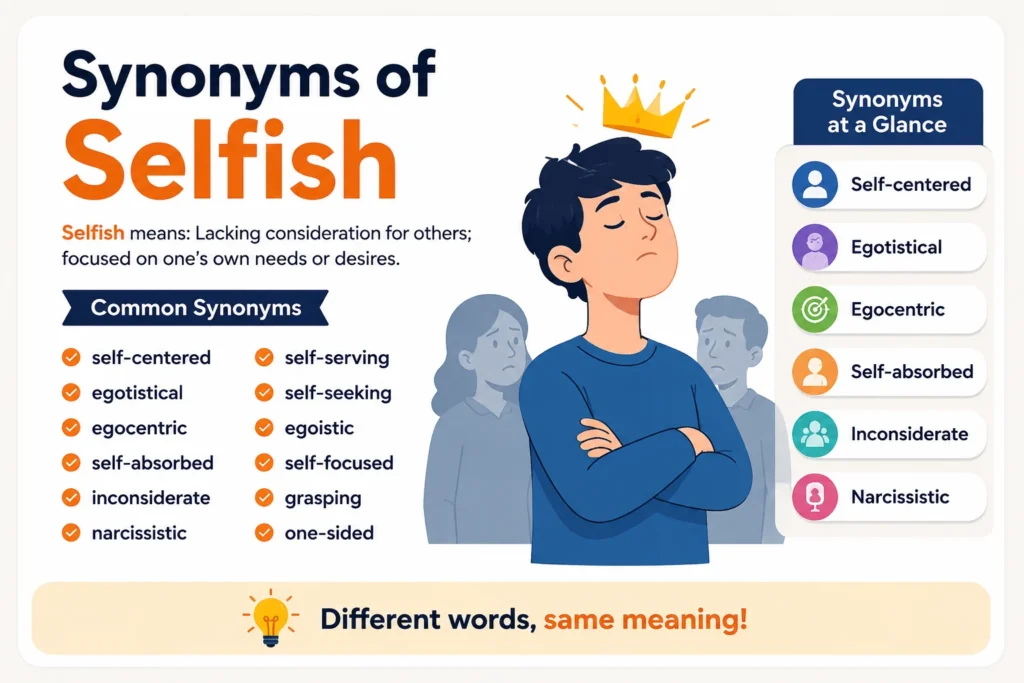 Synonyms for Selfish