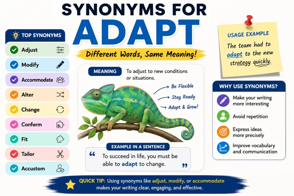 Synonyms for Adapt