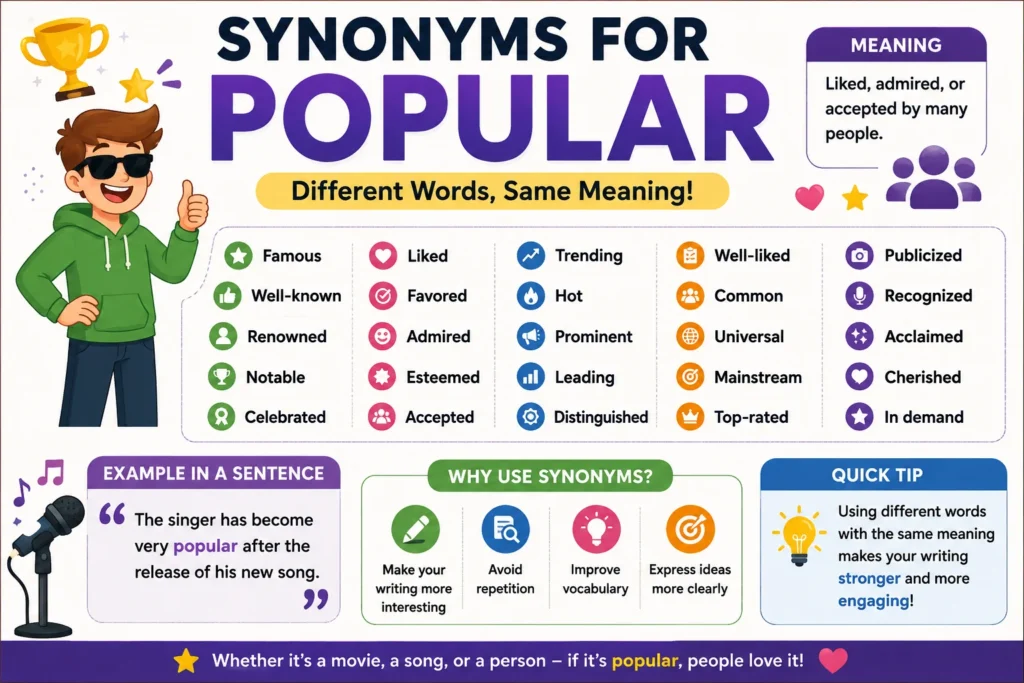 Synonyms for Popular