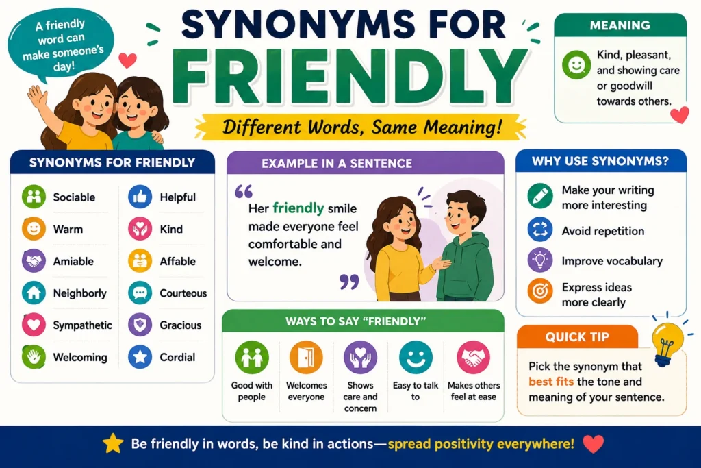 Synonyms for Friendly