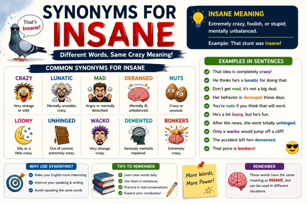 Synonyms for Insane