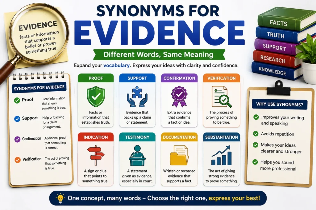 Synonyms for Evidence