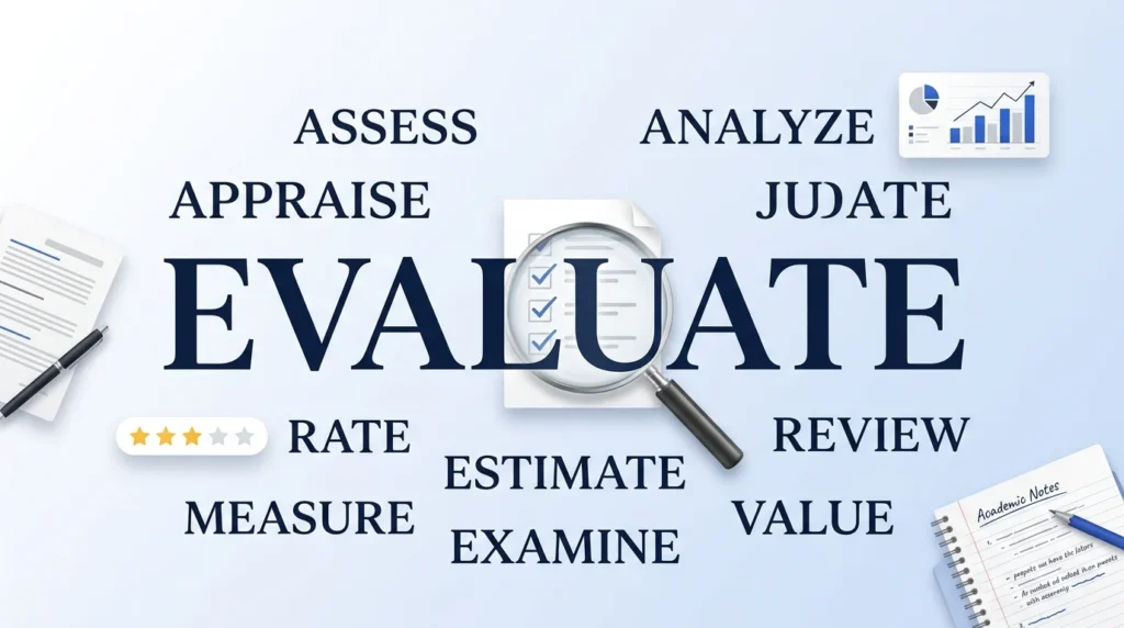 Synonyms for Evaluate