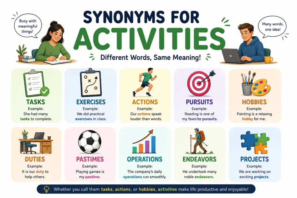 Synonyms for Activities