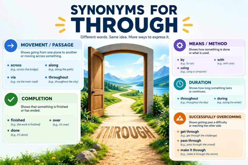 Synonyms for Through